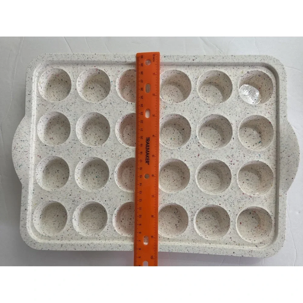 Trudeau Structured Silicone 24 Count Mini Muffin Cupcake Pan BPA Free Confetti